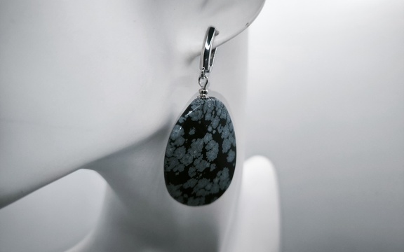 Серьги из обсидиана ар-2