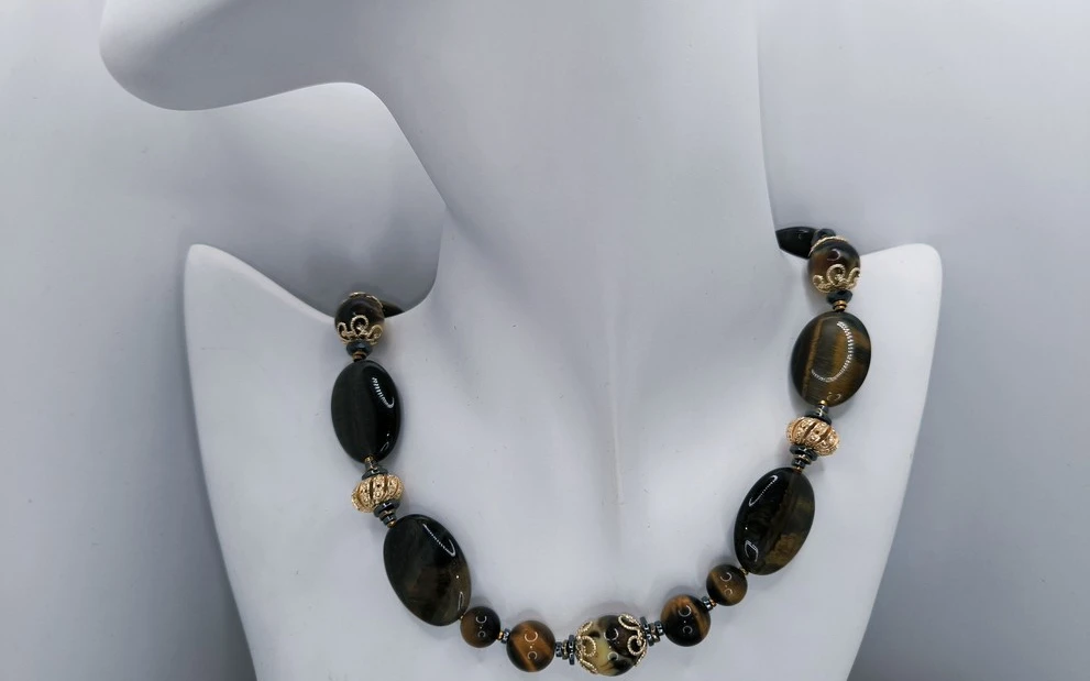 Бусы из тигрового глаза ар-3