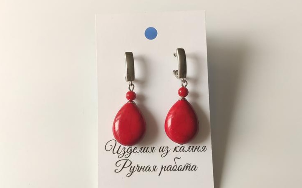 Серьги из коралла ар-7