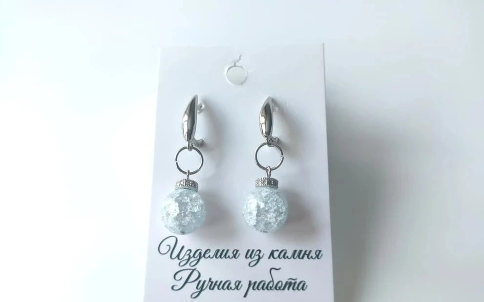Серьги из сахарного кварца