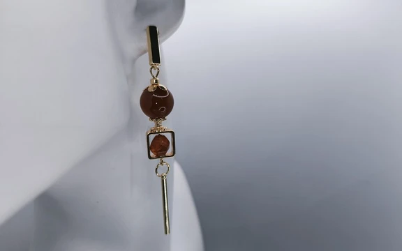 Серьги из сердолика ар-3