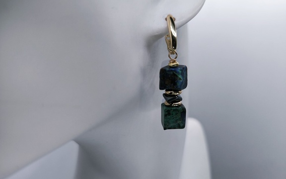 Серьги с хризоколлой ар-4