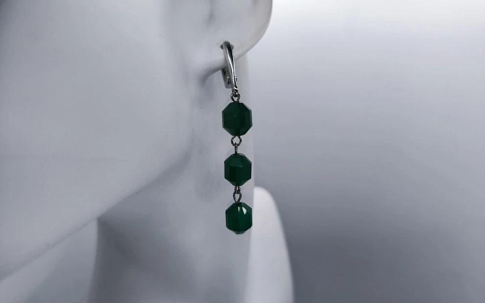 Серьги из хризопраза