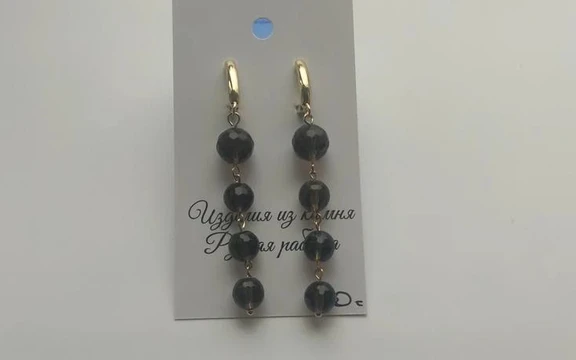Серьги из раухтопаза