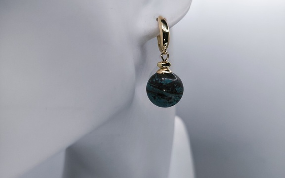 Серьги с хризоколлой ар-3