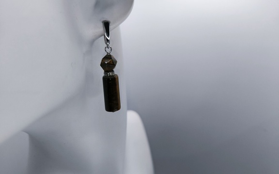 Серьги из тигрового глаза ар-4