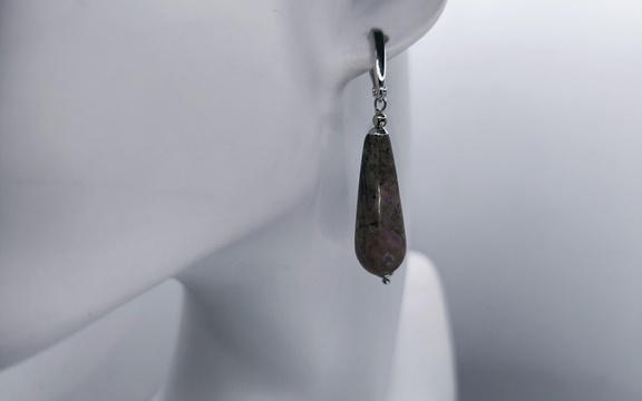 Серьги из родонита ар-2
