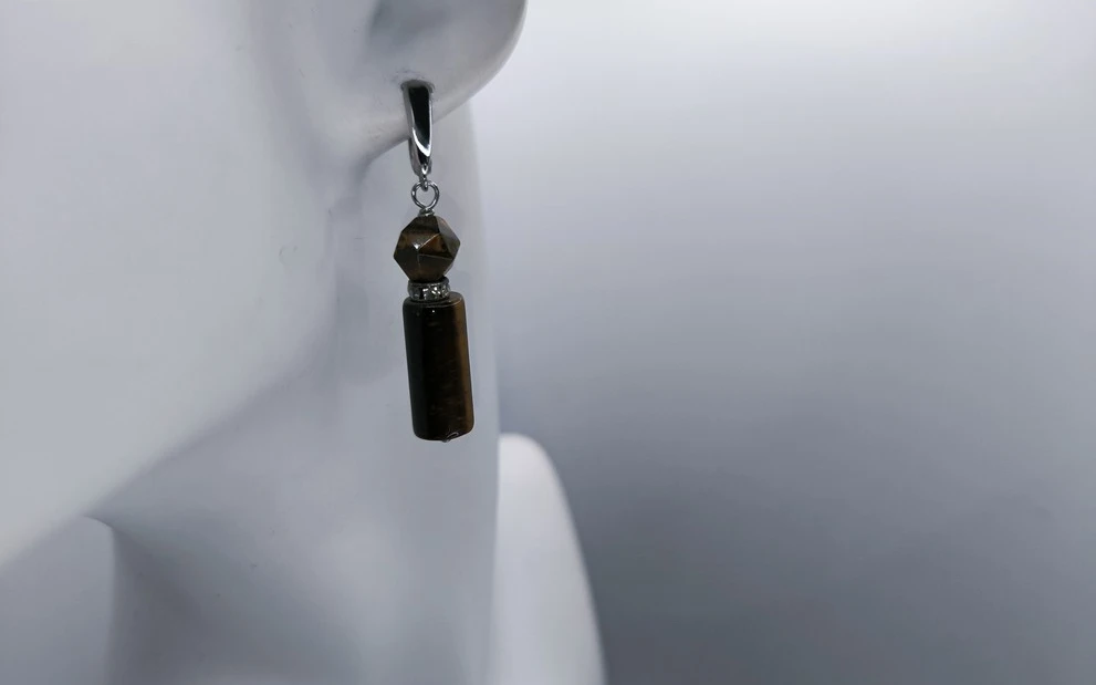 Серьги из тигрового глаза ар-4