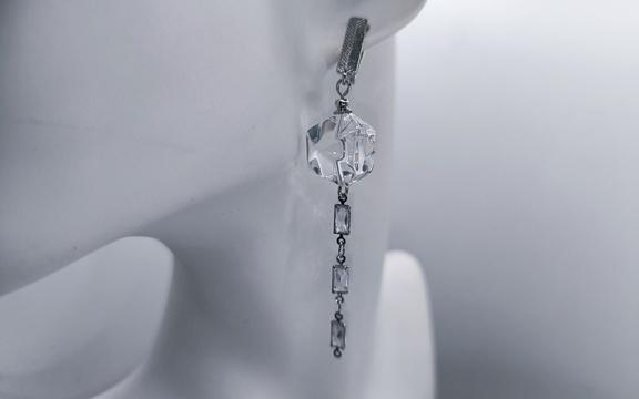Серьги из горного хрусталя ар-4