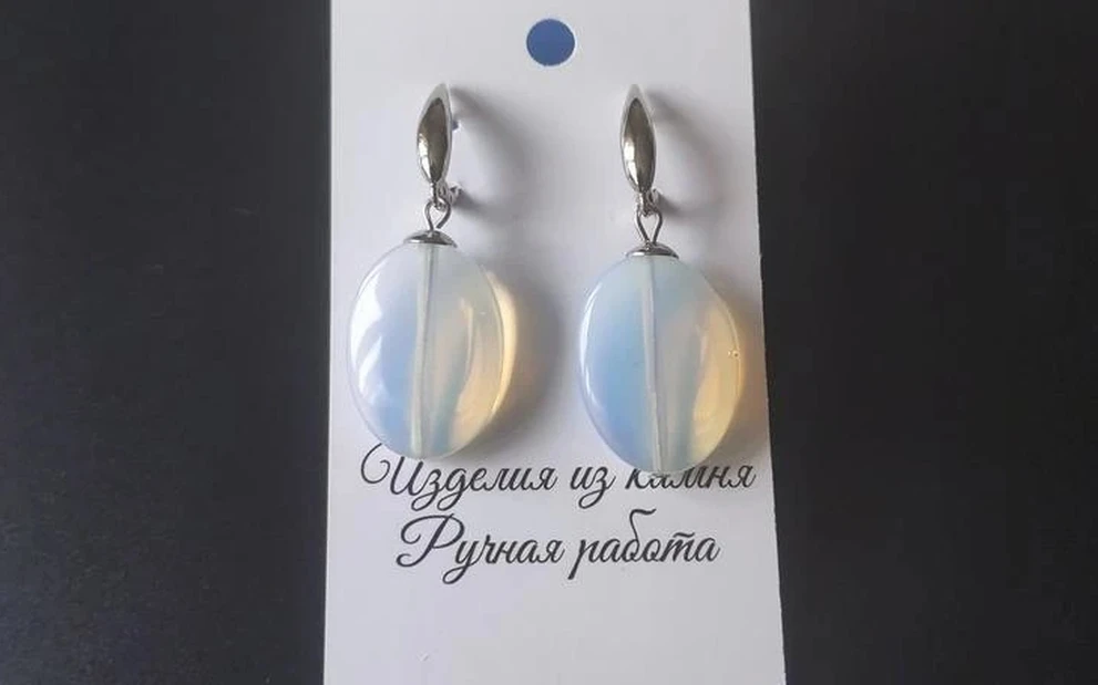Серьги из лунного камня ар-4