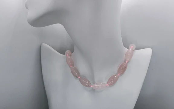 Бусы из розового кварца ар-3