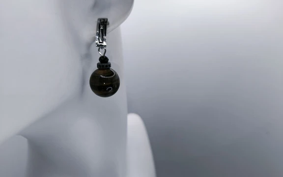 Серьги из тигрового глаза ар-3