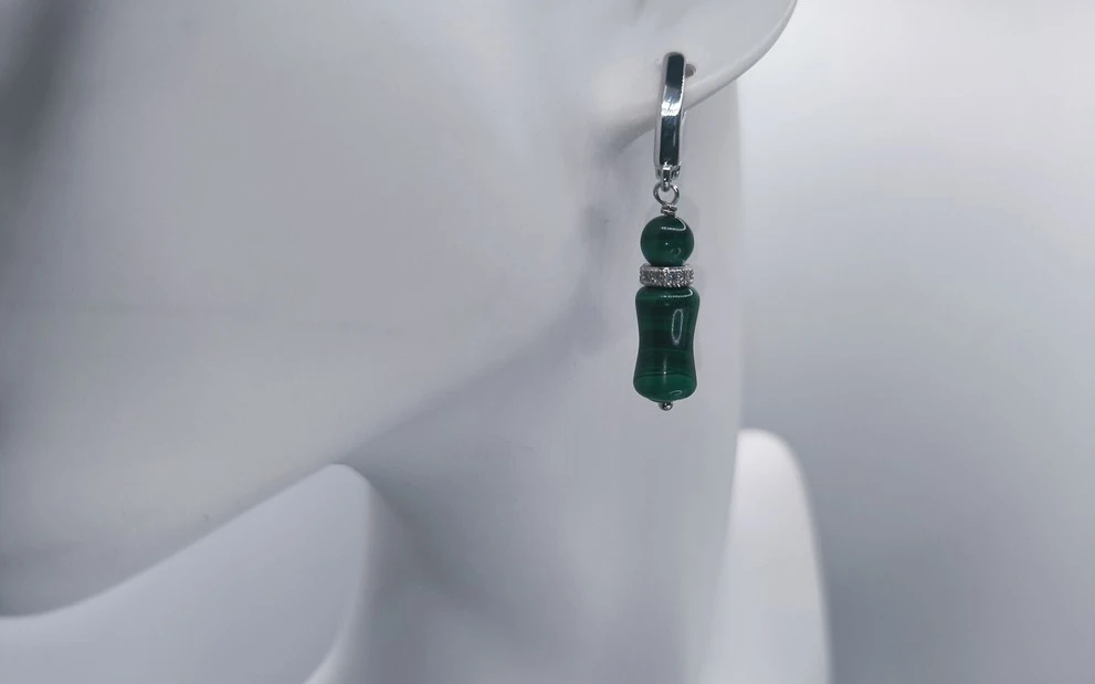 Серьги из малахита ар-2