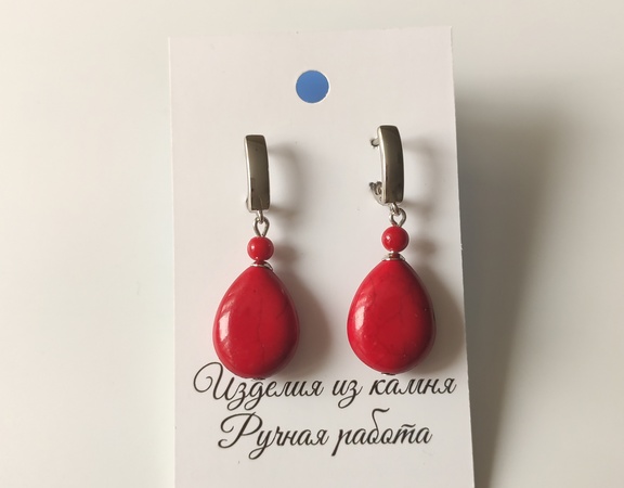 Серьги из коралла ар-7