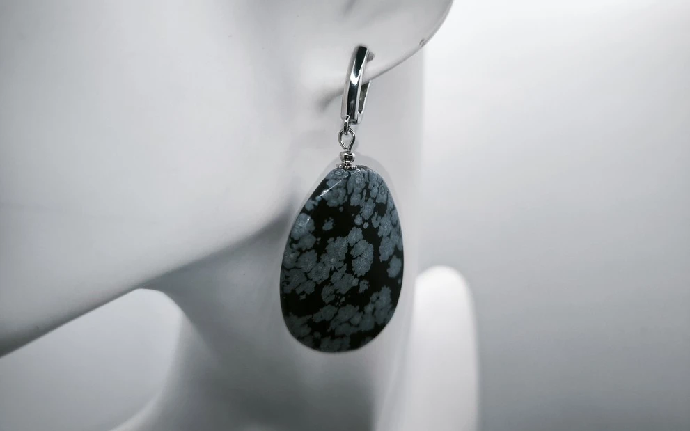 Серьги из обсидиана ар-2