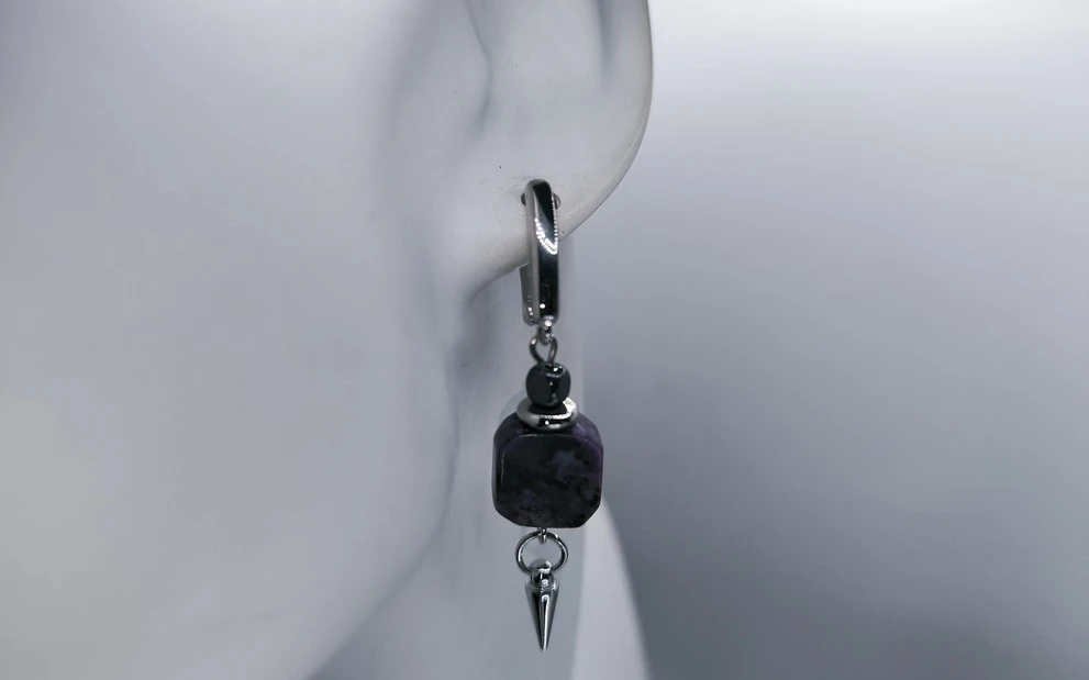 Серьги из чароита ар-2