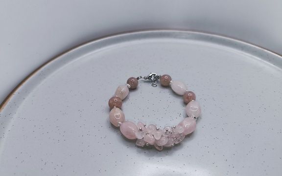Браслет из розового кварца ар-3