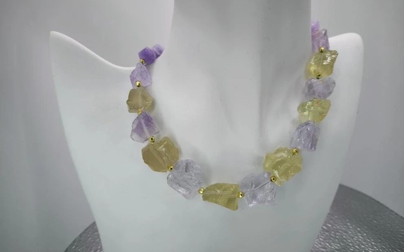 Бусы из аметиста и цитрина ар-2