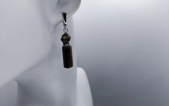 Серьги из тигрового глаза ар-4