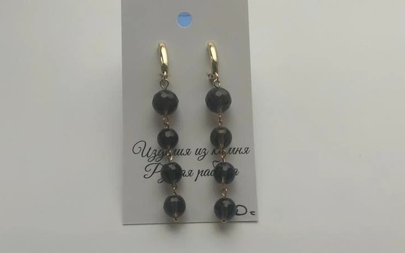 Серьги из раухтопаза