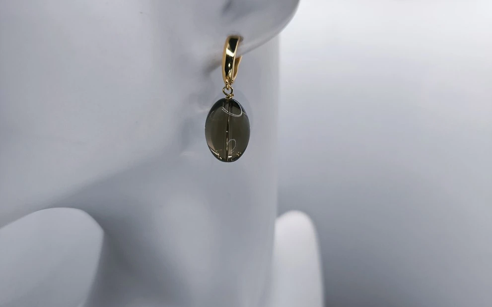 Серьги из раухтопаза ар-4