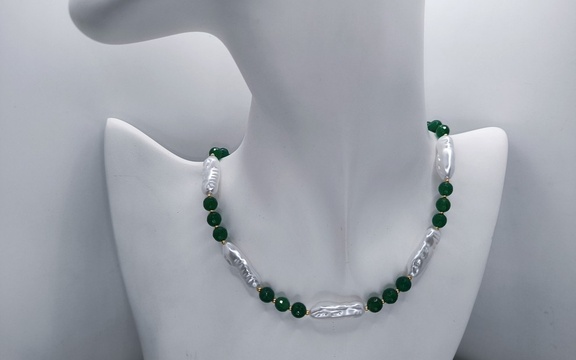 Бусы с хризопразом ар-2