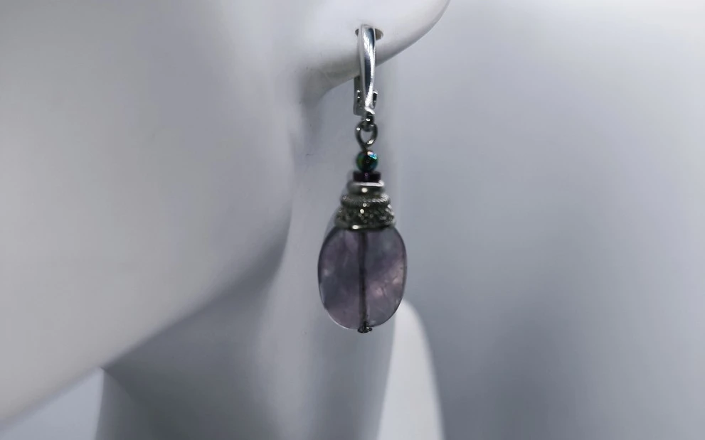 Серьги из флюорита ар-2