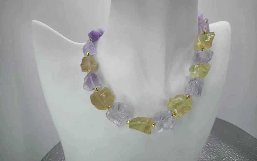 Бусы из аметиста и цитрина ар-2