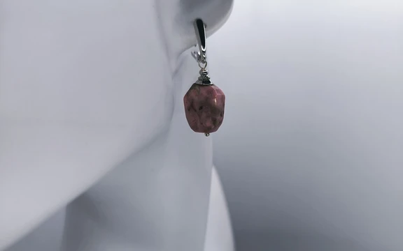 Серьги из родонита ар-4