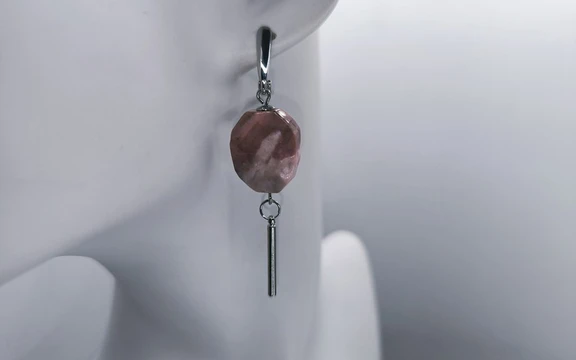 Серьги из родонита ар-3