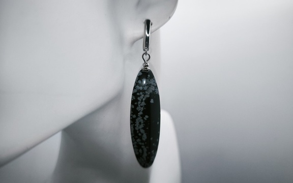 Серьги из обсидиана ар-3