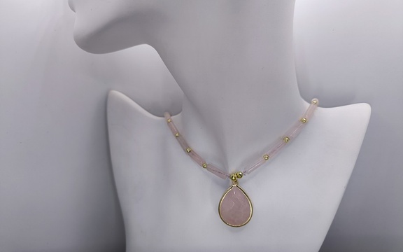 Бусы из розового кварца ар-5