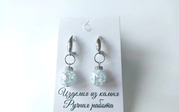 Серьги из сахарного кварца