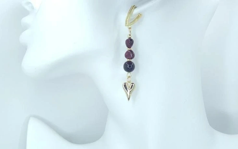Серьги из граната