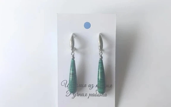 Серьги из малахита ар-3