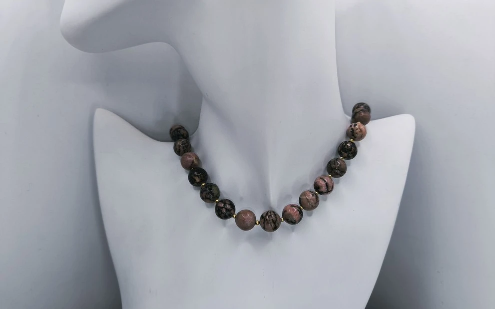 Бусы из родонита ар-5