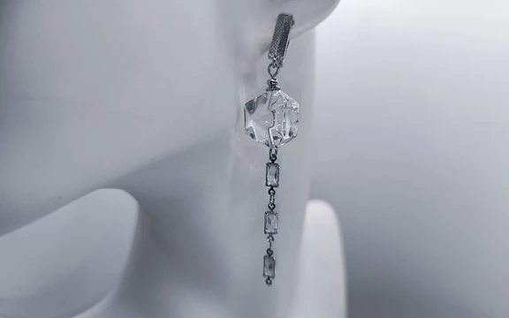 Серьги из горного хрусталя ар-4