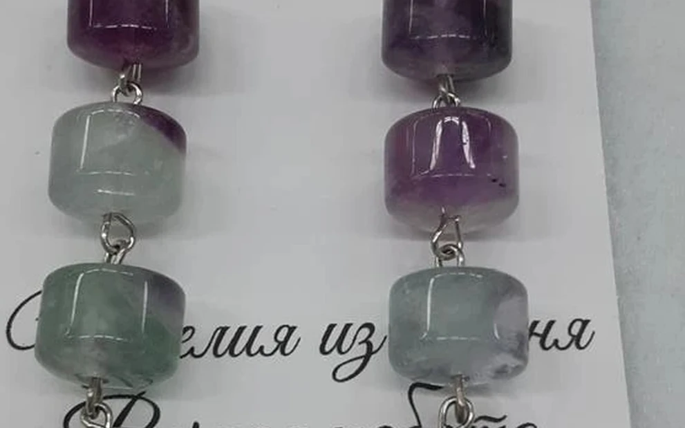 Серьги из флюорита