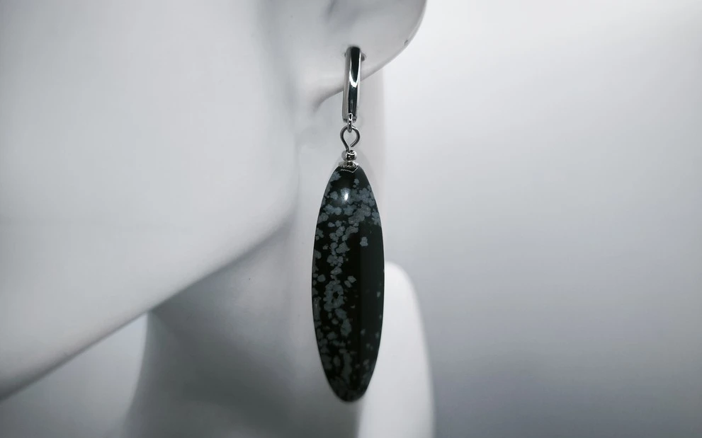 Серьги из обсидиана ар-3
